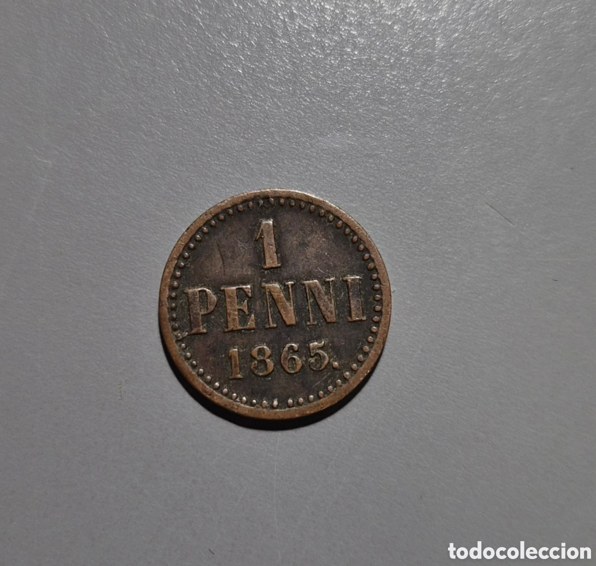 Monedas antiguas de Ocean&iacute;a: 1 penni de Finlandia 1865 &ndash; Alejandro II &ndash; Moneda antigua