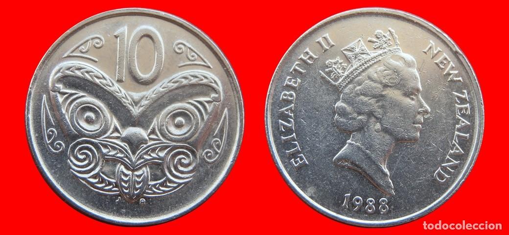 Monedas antiguas de Ocean&iacute;a: 10 CENTAVOS CENTS CENTIMOS 1988 NUEVA ZELANDA-155313