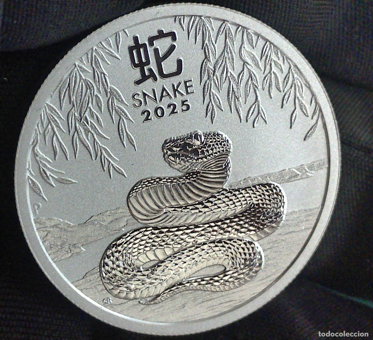 Monedas antiguas de Ocean&iacute;a: 1/2 onza Moneda de PLATA Australia Snake Serie Lunar III Serpiente 2025 Perth