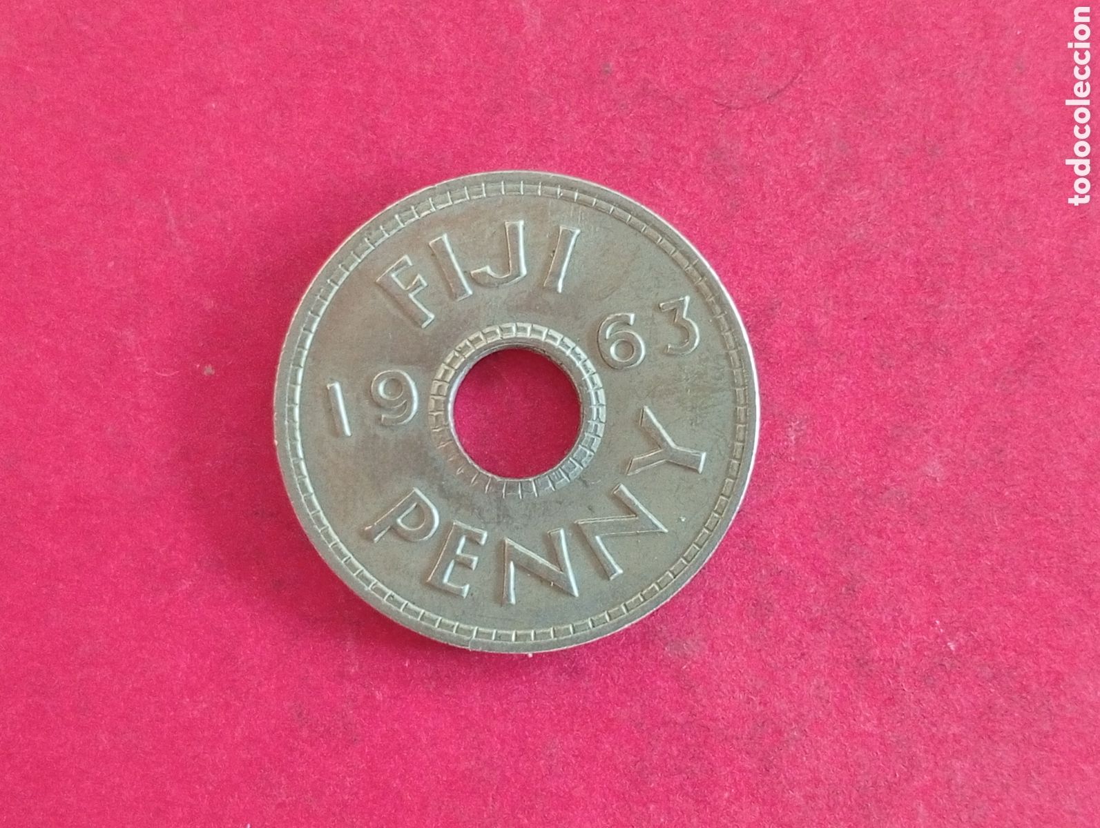 Monedas antiguas de Ocean&iacute;a: 1 penique de Fiji 1963