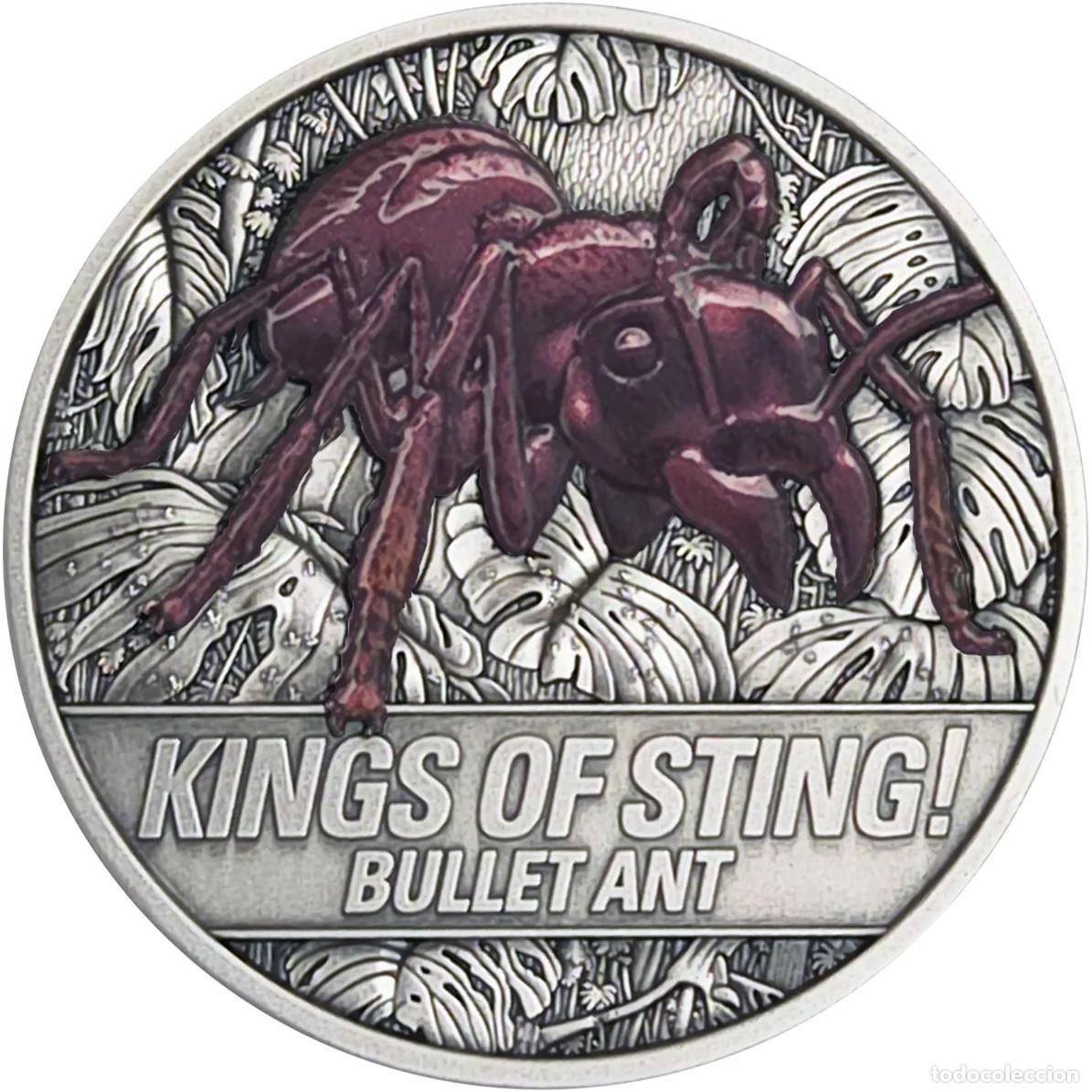 Monedas antiguas de Ocean&iacute;a: Niue 2 dolares 2026 HORMIGA BALA- Kings of Sting BULLET ANT 1 oz Silver Coin