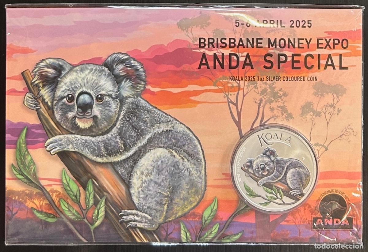 Monedas antiguas de Ocean&iacute;a: CRC0211 CARTERA AUSTRALIA 1 D&Oacute;LAR 2025 BRISBANE MONEY EXPO PLATA 999