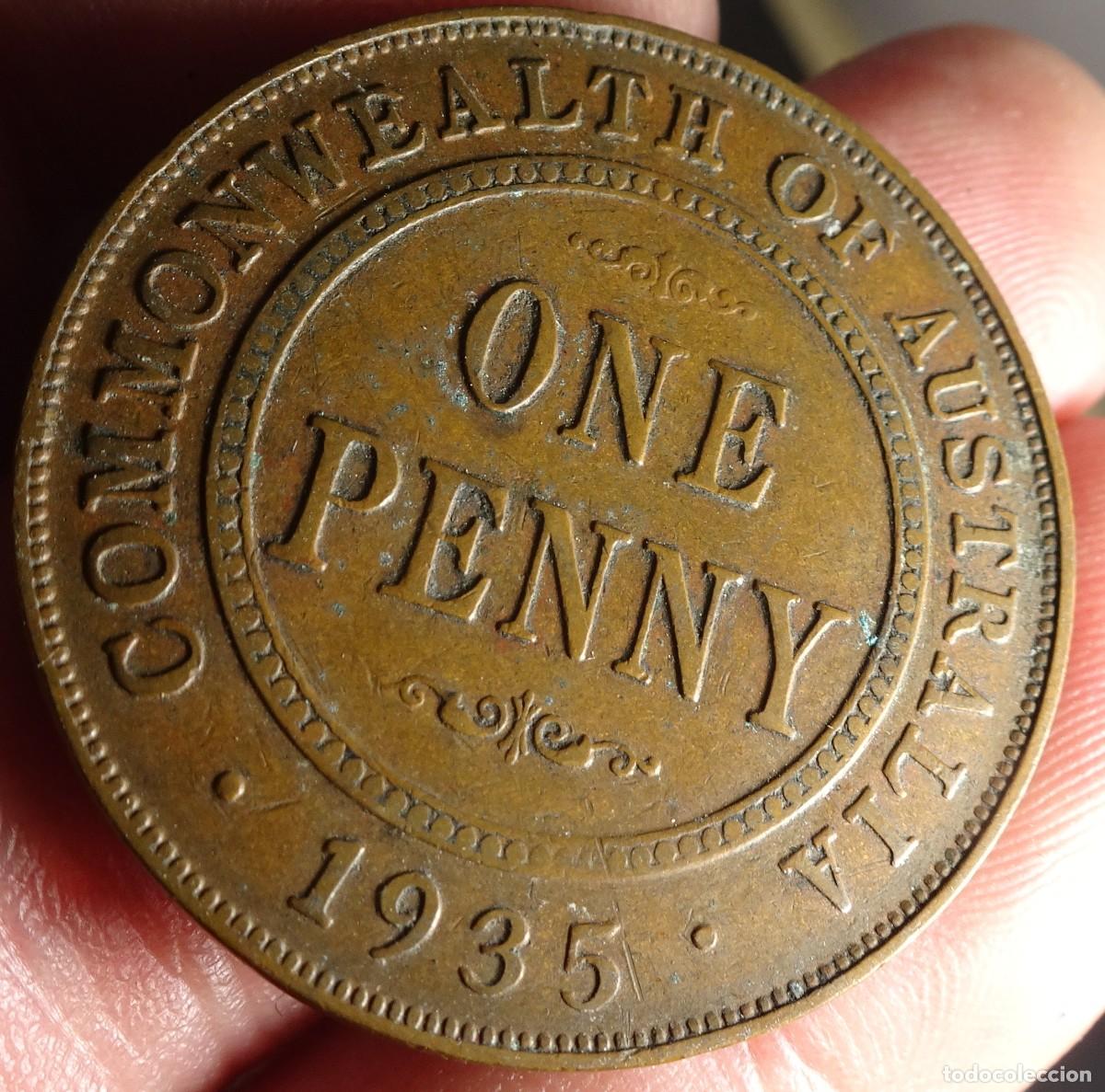 Monedas antiguas de Ocean&iacute;a: ANTIGUA MONEDA, AUSTRALIA, ONE PENNY, 1935, VER FOTOS