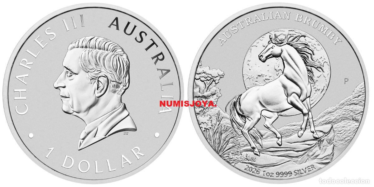 Monedas antiguas de Ocean&iacute;a: AUSTRALIA 1 d&oacute;lar 2026 - Onza plata BRUMBY. Peso 31,10 gr.