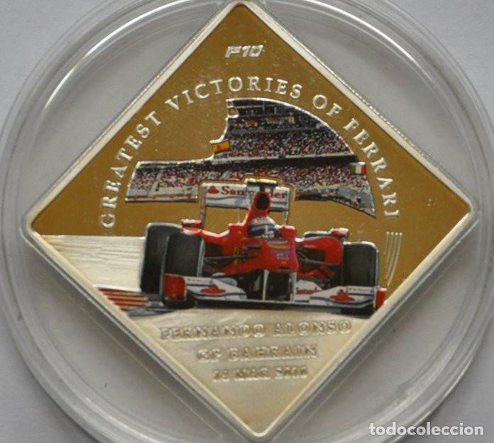 Monedas antiguas de Ocean&iacute;a: REPUBLICA DE PALAU - 1 DOLAR 2010 -VICTORIA DE FERNANDO ALONSO CON FERRARI EN EL CIRCUITO DE BAHRAIM