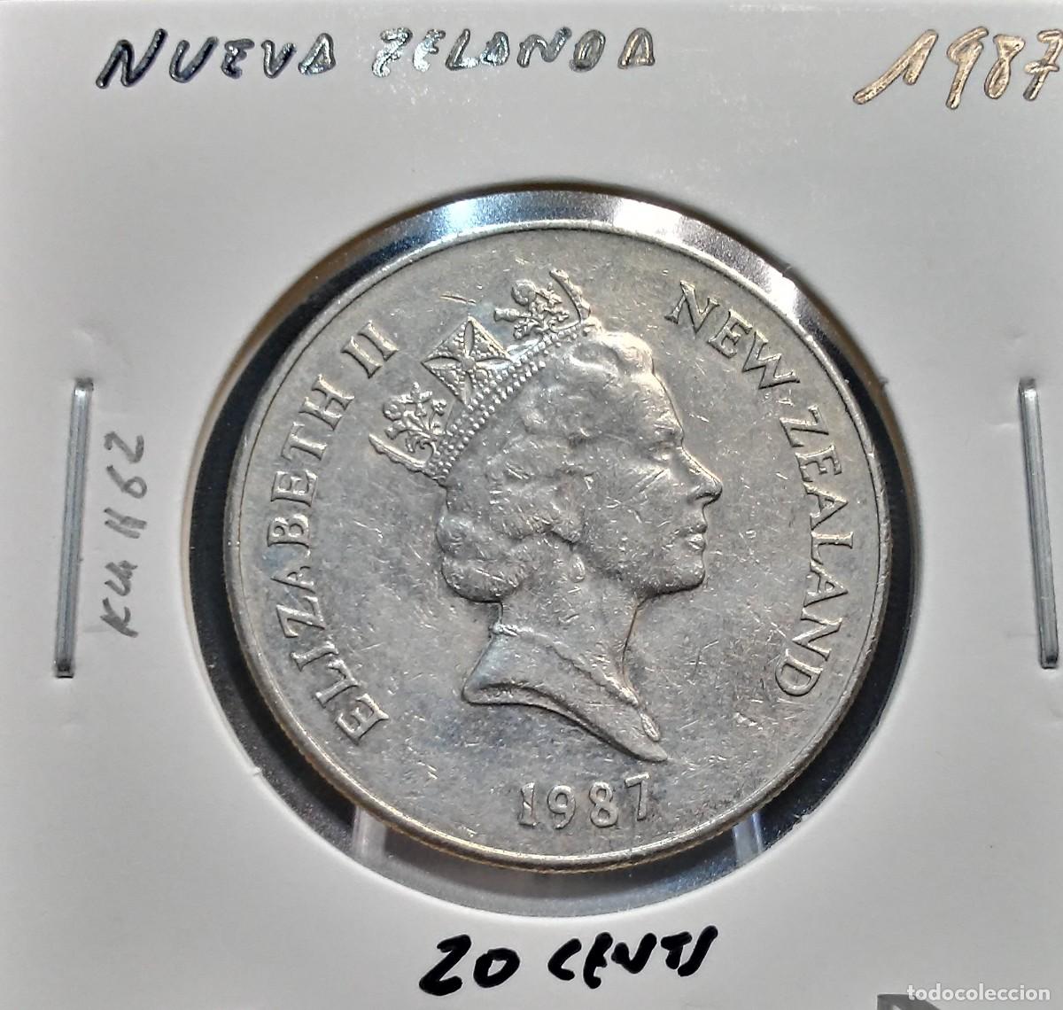 Monedas antiguas de Ocean&iacute;a: NUEVA ZELANDA 20 CENTAVOS / CENTS 1987 KM#62 MBC.