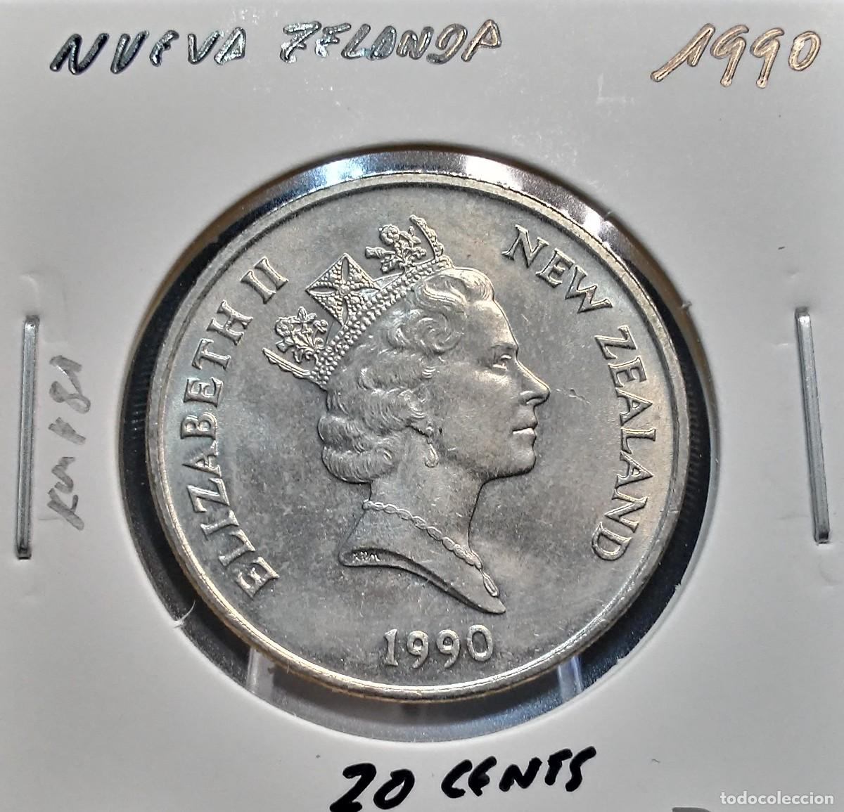 Monedas antiguas de Ocean&iacute;a: NUEVA ZELANDA 20 CENTAVOS / CENTS 1990 KM#81 MBC+.