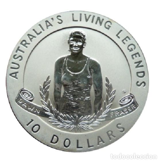 Monedas antiguas de Ocean&iacute;a: AUSTRALIA 10 dolares plata 1995 Dawn Fraser - Leyendas vivas de Australia
