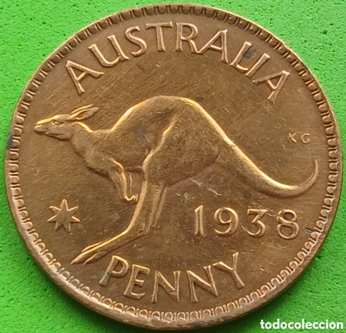 Monedas antiguas de Ocean&iacute;a: Australia penny 1938 km#36