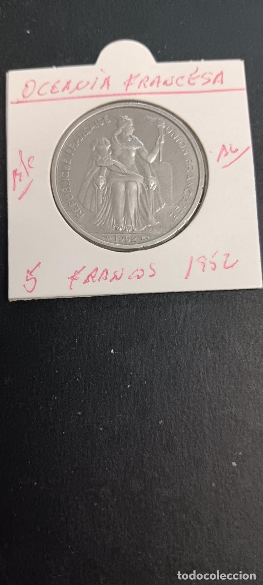 Monedas antiguas de Ocean&iacute;a: OCEANIA FRANCESA 5 FRANCOS 1952 BC KM4 (ALUMINIO)