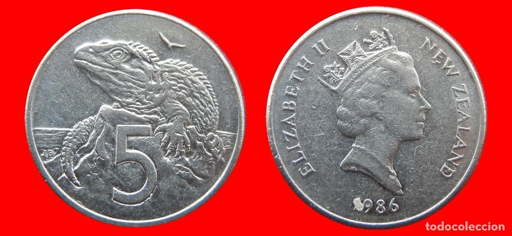 Monedas antiguas de Ocean&iacute;a: 5 CENTAVOS CENTS CENTIMOS 1986 NUEVA ZELANDA-156213
