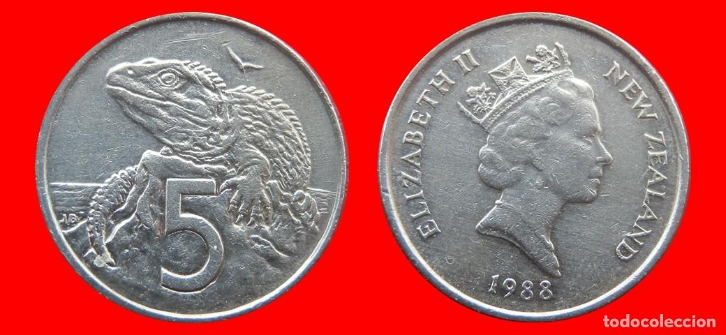 Monedas antiguas de Ocean&iacute;a: 5 CENTAVOS CENTS CENTIMOS 1988 NUEVA ZELANDA-156214