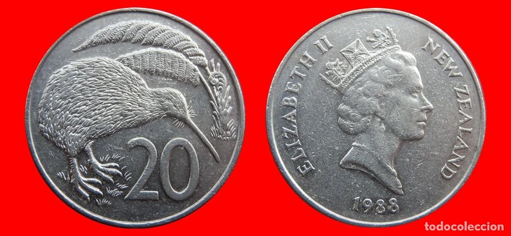 Monedas antiguas de Ocean&iacute;a: 20 CENTAVOS CENTS CENTIMOS 1988 NUEVA ZELANDA-156227