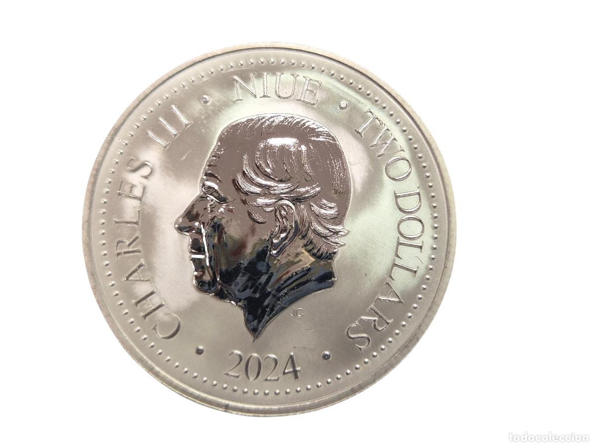 Monedas antiguas de Ocean&iacute;a: NIUE / CARLOS III. TWO DOLLARS. ONZA TROY PLATA. Ag / A&ntilde;o 2024