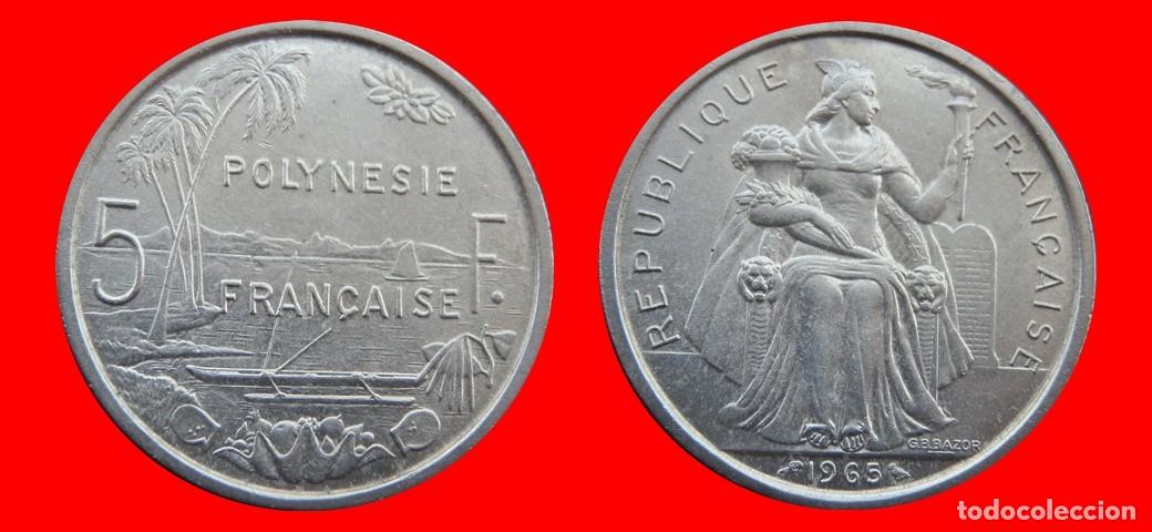 Monedas antiguas de Ocean&iacute;a: 5 FRANCOS 1965 POLINESIA-156331