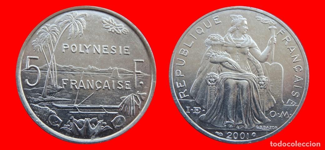 Monedas antiguas de Ocean&iacute;a: 5 FRANCOS 2001 POLINESIA-156332