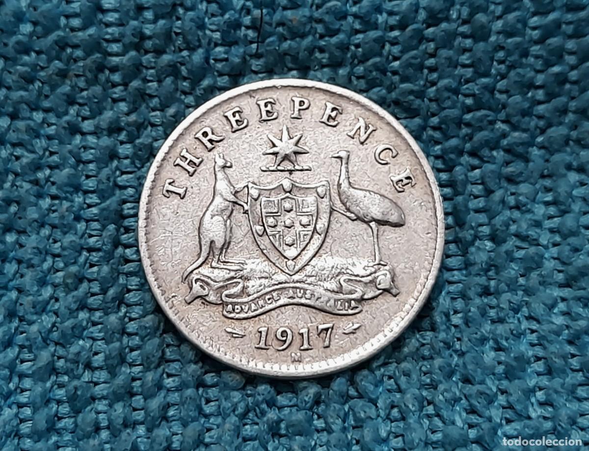 Moedas antigas da Oce&acirc;nia: Australia, George V, 3 Pence 1917