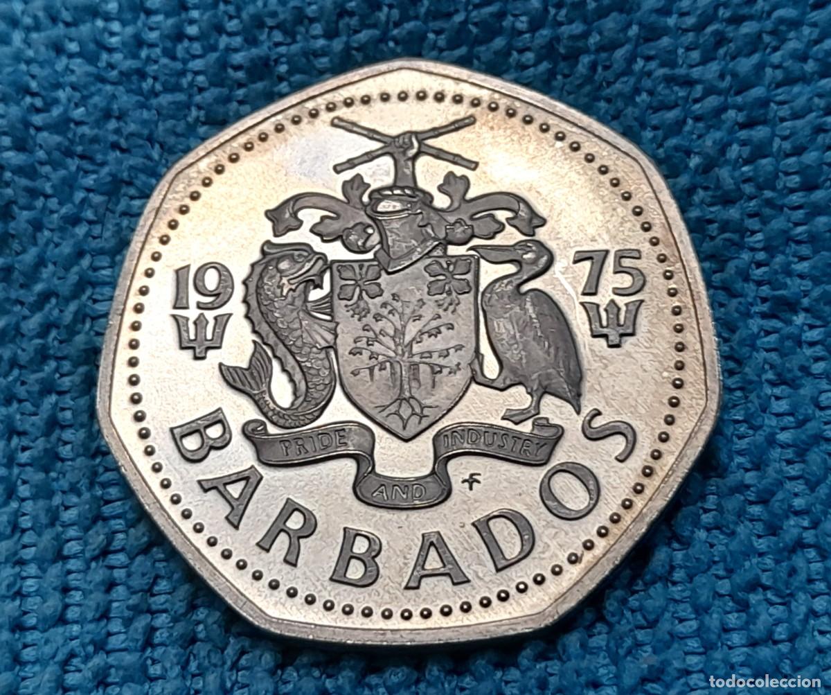 Moedas antigas da Oce&acirc;nia: Barbados, 1 Dolar 1975