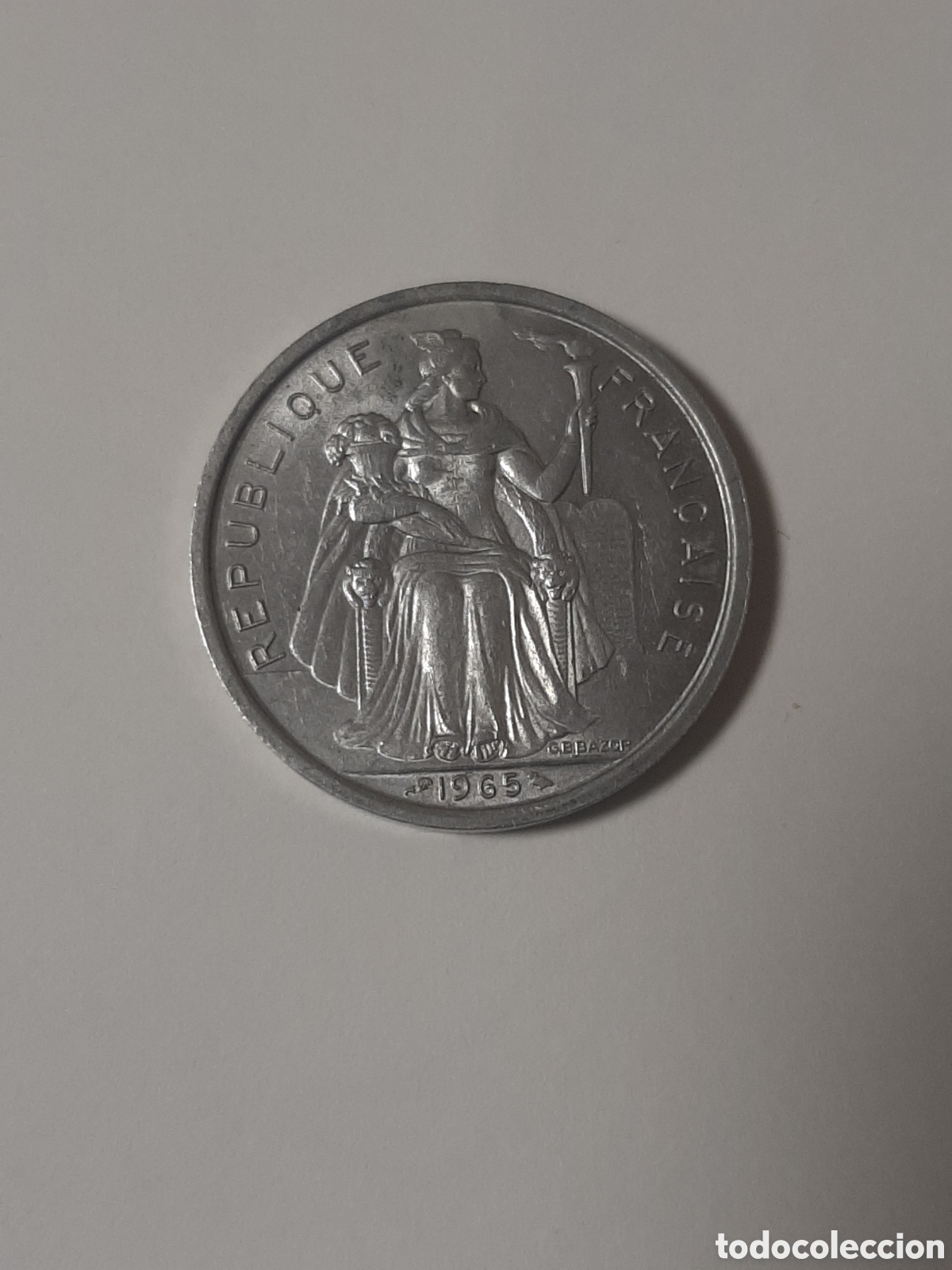 Monedas antiguas de Ocean&iacute;a: POLINESIA FRANCESA 5 FRANCOS 1965 SIN CIRCULAR