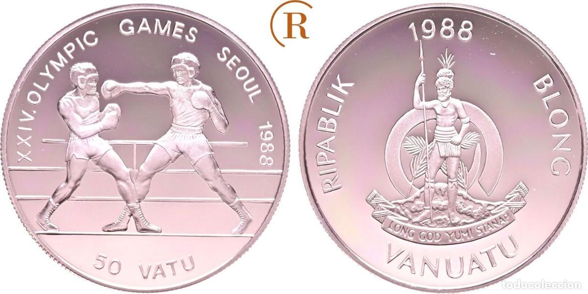 Monedas antiguas de Ocean&iacute;a: VANUATU 50 VATU 1988 - BOXEO