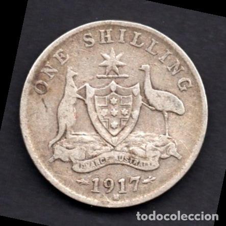 Monedas antiguas de Ocean&iacute;a: AUSTRALIA - 1 CHELIN de PLATA - 1917