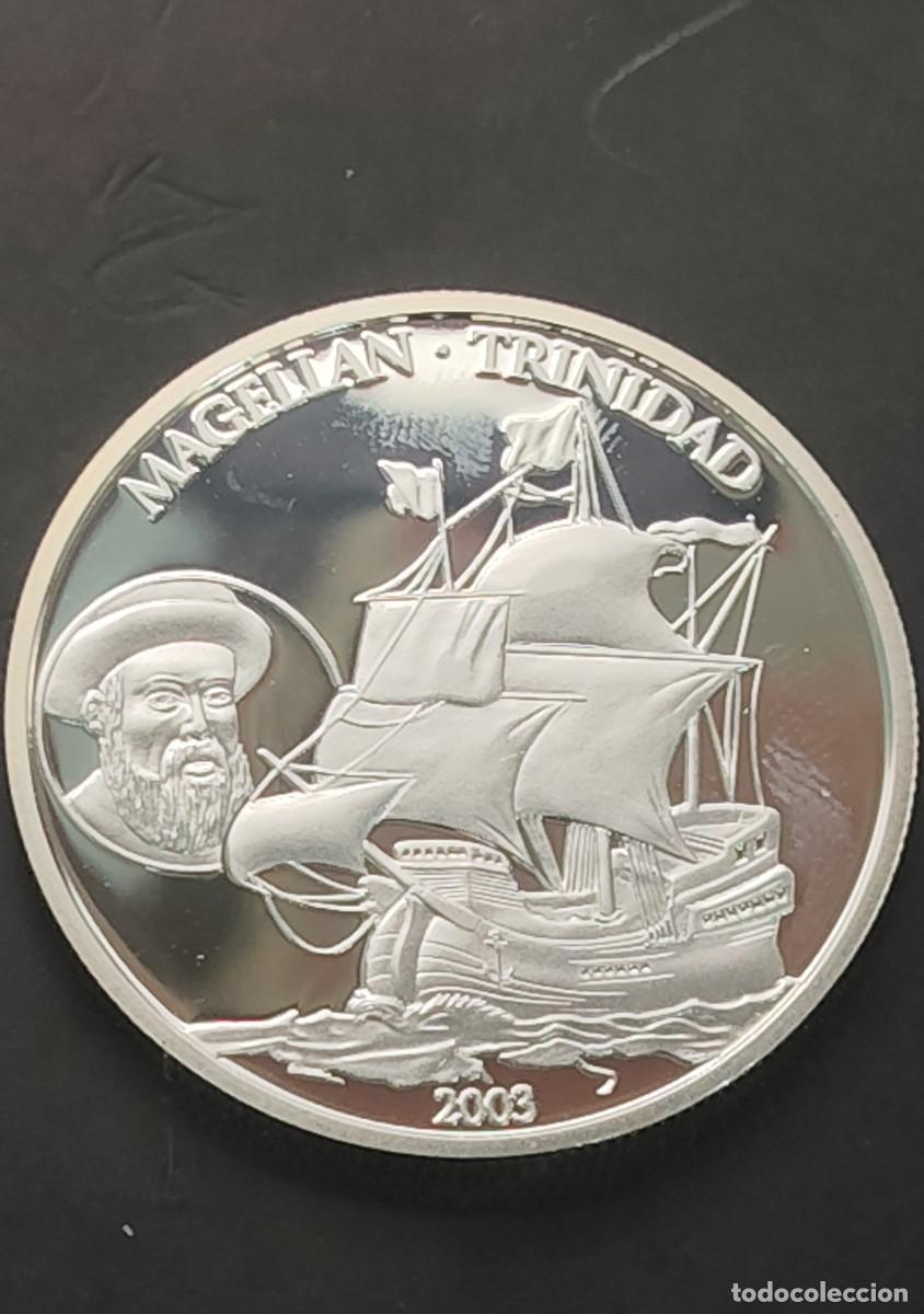 Monedas antiguas de Ocean&iacute;a: SAMOA I SISFO A&Ntilde;O 2003 , 10 TALA PLATA &rdquo; MAGALLANES TRINIDAD &rdquo;