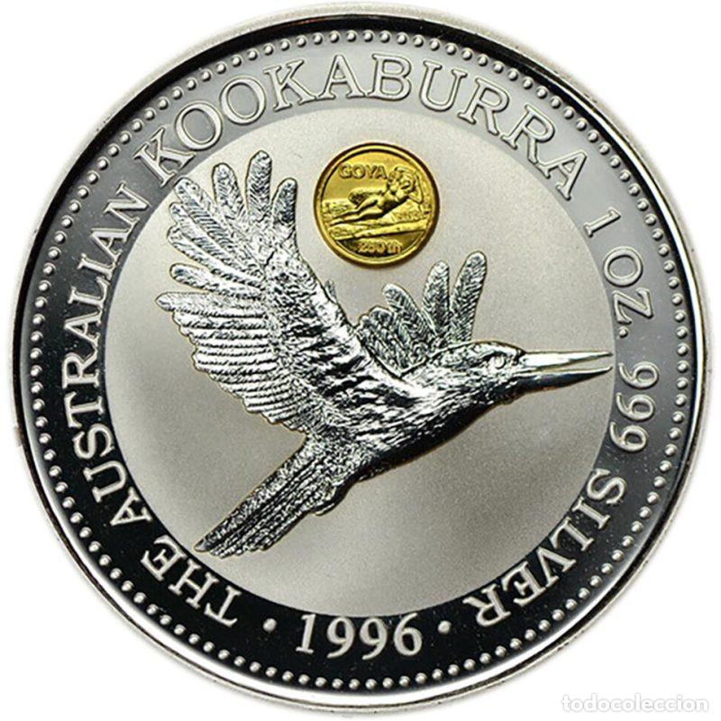 Monedas antiguas de Ocean&iacute;a: AUSTRALIA DOLLAR ONZA DE PLATA PURA KOOKABURRA 1996 GOYA LA MAJA DESNUDA