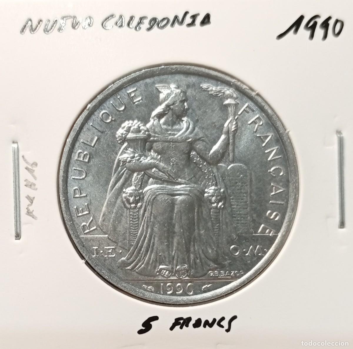 Monedas antiguas de Ocean&iacute;a: NUEVA CALEDONIA 5 FRANCOS / FRANCS 1990 KM#16 SC UNC.