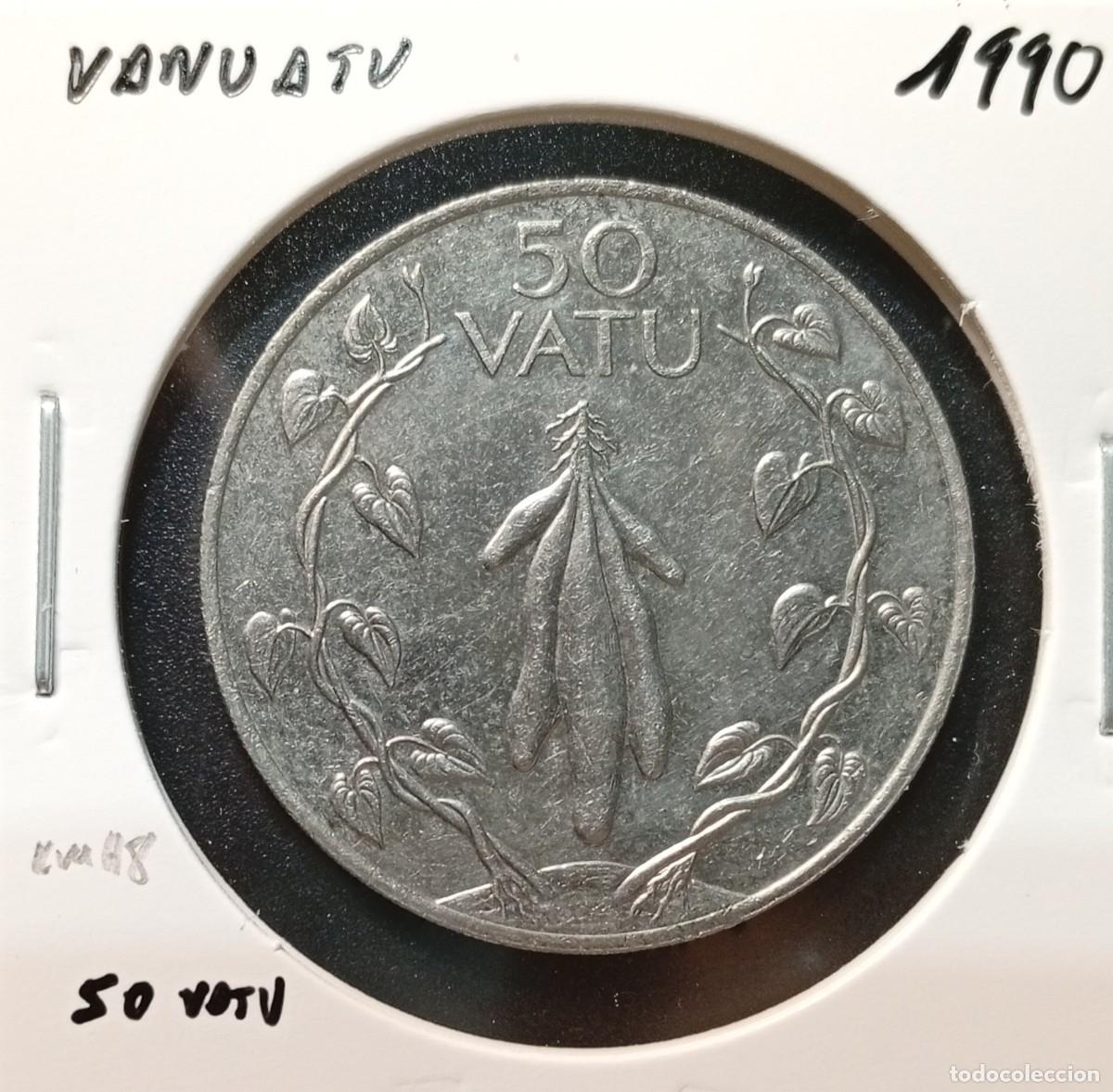 Monedas antiguas de Ocean&iacute;a: VANUATU 50 VATU 1990 KM#8 MBC+.