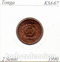 Monedas antiguas de Ocean&iacute;a: TONGA 1990, 2 SENITI, KM-67, F.A,O, SC; 4,95 &euro; 1