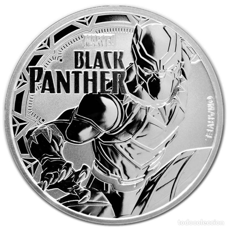 Monedas antiguas de Ocean&iacute;a: TUVALU 1$ ONZA DE PLATA PURA MARVEL 2018 BLACK PANTHER