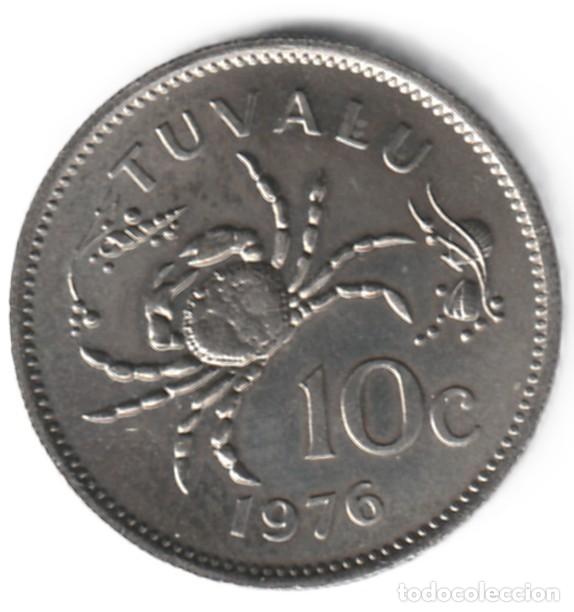 Monedas antiguas de Ocean&iacute;a: Tuvalu 10 centavos 1976 KM# 4