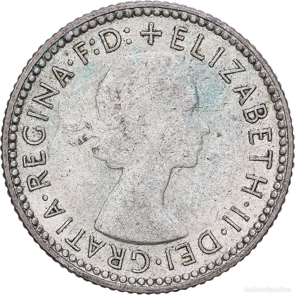 Monedas antiguas de Ocean&iacute;a: [#1167935] Australia, Elizabeth II, Sixpence, 1955, Melbourne, Plata, BC+, KM:58