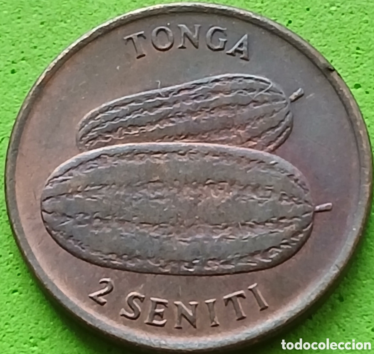 Monedas antiguas de Ocean&iacute;a: Tonga 2 seniti 1975 km#43 FAO