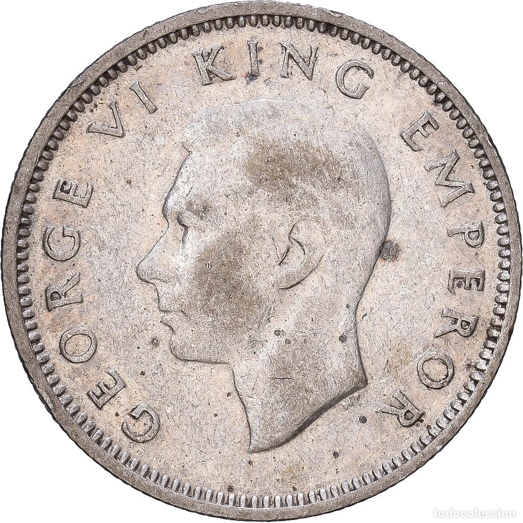Monedas antiguas de Ocean&iacute;a: [#1168249] Nueva Zelanda, George VI, 6 Pence, 1945, London, Plata, BC+, KM:8