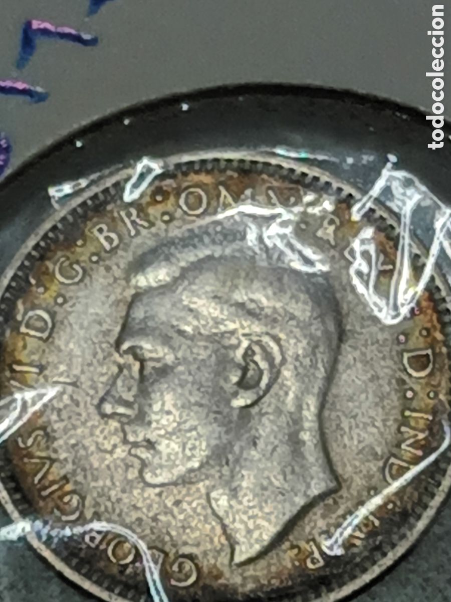 Monedas antiguas de Ocean&iacute;a: 3 PENIQUES DE PLATA AUSTRALIA MANDATO DE JORGE VI 1938