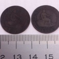 Monedas antiguas: 2 MONEDAS 2 CÉNTIMOS 1870. Lote 57311819