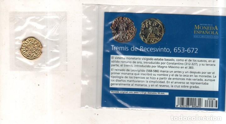 Monedas antiguas: HISTORIA DE LA MONEDA ESPAÑOLA. EL MUNDO. TREMIS DE RECESVINTO. - Foto 2 - 196599470