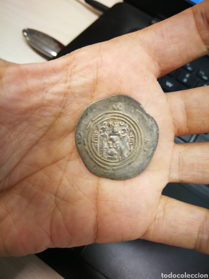 Monedas antiguas: Autentico Dracma plata Khusro II WYH año 10 - Foto 2 - 270904698