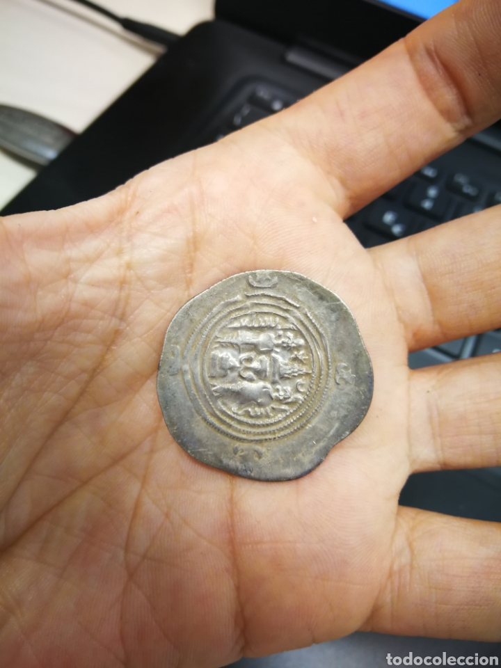 Monedas antiguas: Autentico Dracma plata Khusro II WYH año 10 - Foto 3 - 270904698