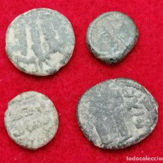Monedas antiguas: ISLAMICAS. PERIODO ANTIGUO. 4 MONEDAS DE BRONCE. 14MM.. Lote 297503198