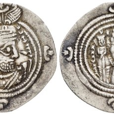 Monedas antiguas: MONEDA DE PLATA EN UN ESTADO INCREÍBLE DEL REINO DE SASANIA.HUSRAV II.(590-628).DRACMAANV.: BUSTO CO. Lote 355123368