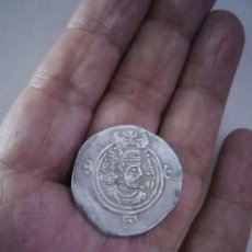 Monedas antiguas: BONITO DRACMA SASANIDA DE PLATA KHUSRO II. Lote 369147106