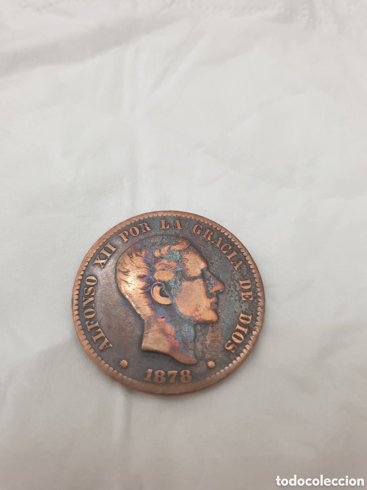 Monedas antiguas: Moneda de ALFONSO XII,DIEZ CENTIMOS 1878 - Foto 2