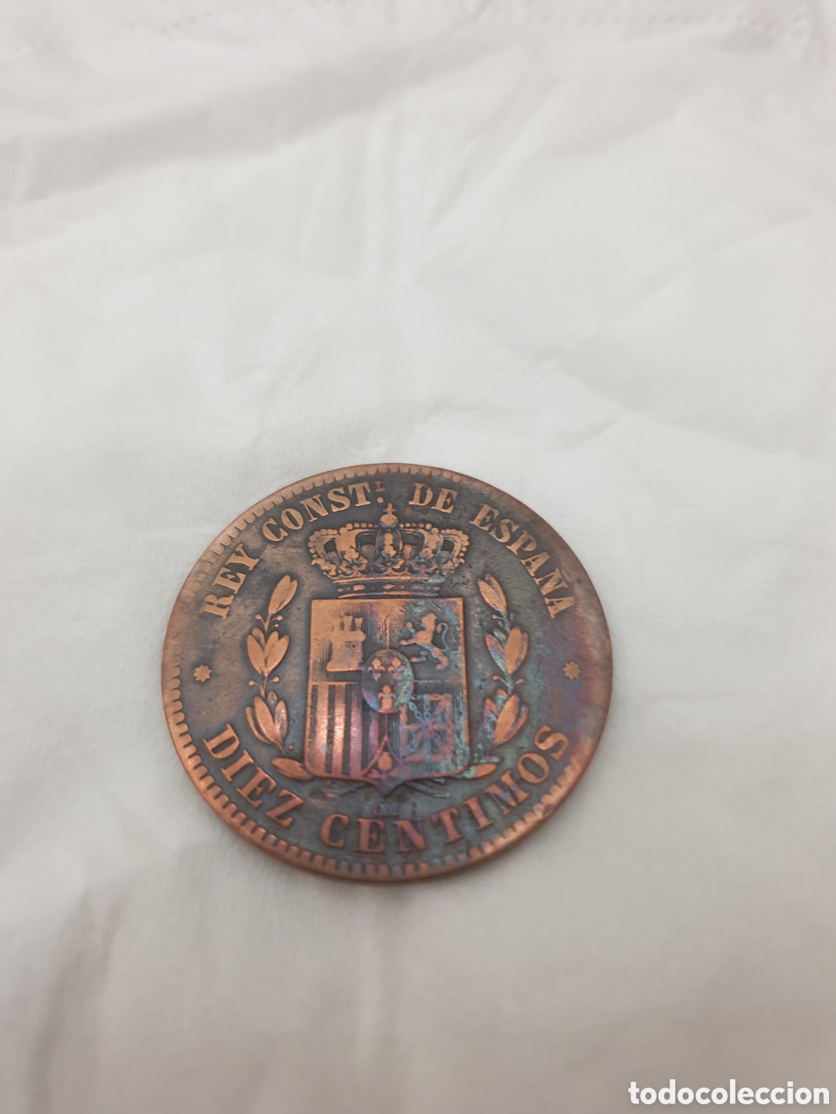 Monedas antiguas: Moneda de ALFONSO XII,DIEZ CENTIMOS 1878 - Foto 1
