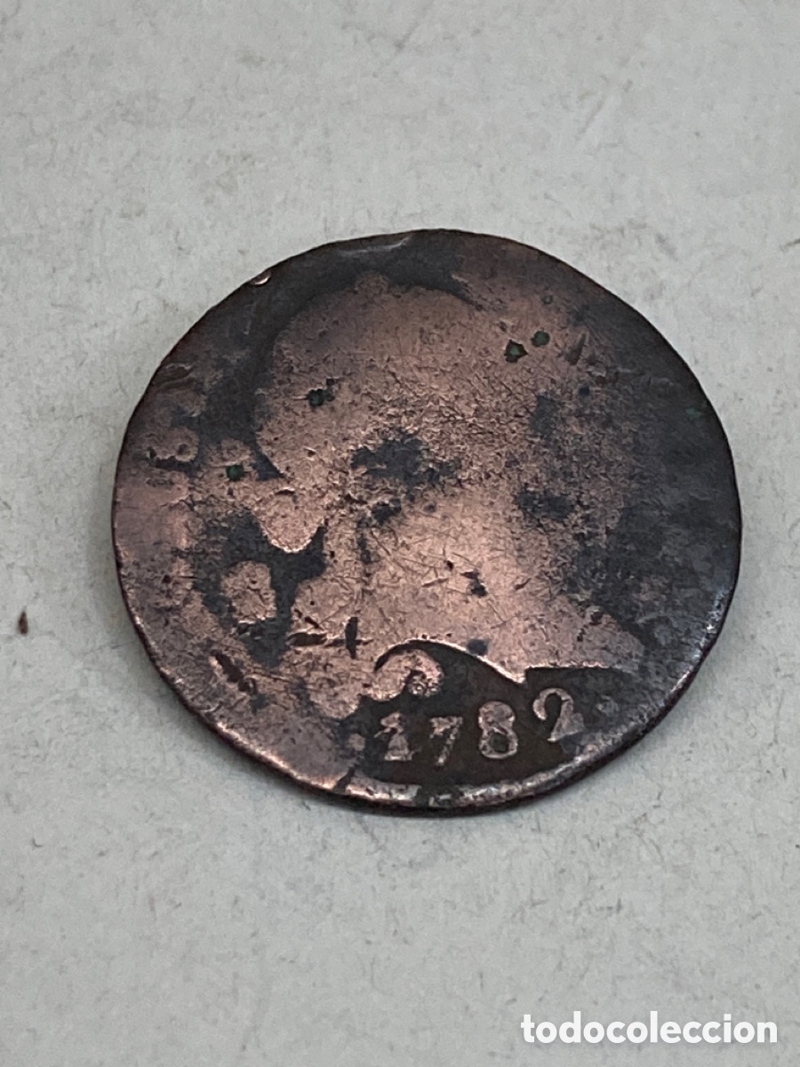 Monedas antiguas: Moneda de cobre antigua 1782 - Foto 1