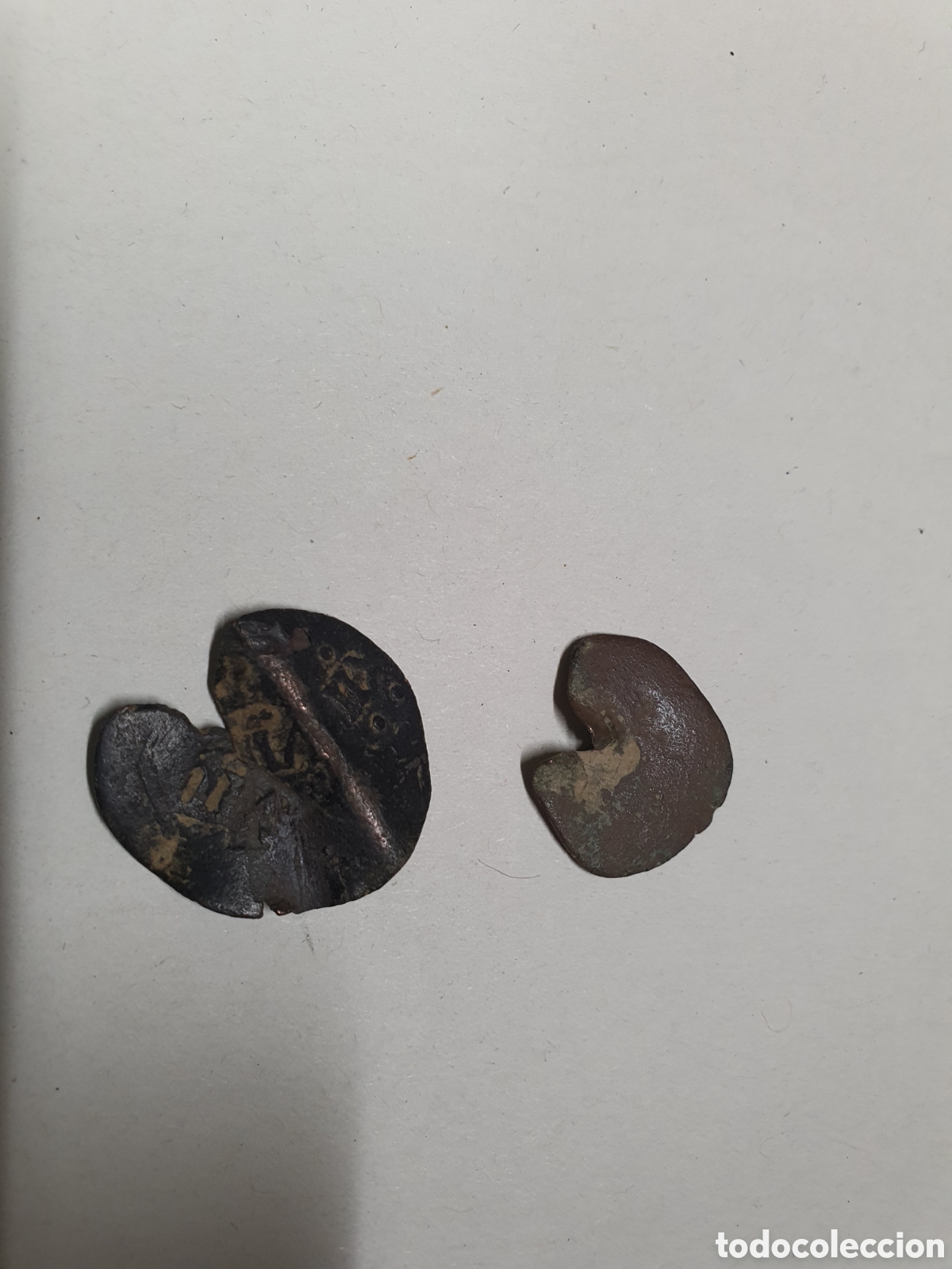 Monedas antiguas: Lote monedas resellos antiguas - Foto 1