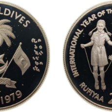 Monedas antiguas: MALDIVES SECOND REPUBLIC AH 1399 (1979) 20 RUFIYAA (IYC) SILVER (.925) VALCAMBI SA MINT (12000) 28.