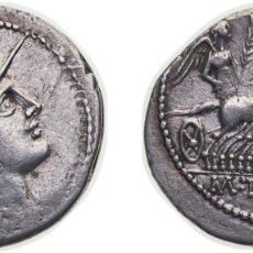 Monedas antiguas: ROME ROMAN REPUBLIC (ANCIENT) 120 BC AR DENARIUS (TULLIA: MARCUS TULLIUS; ROMA / M•TVLLI) SILVER (.