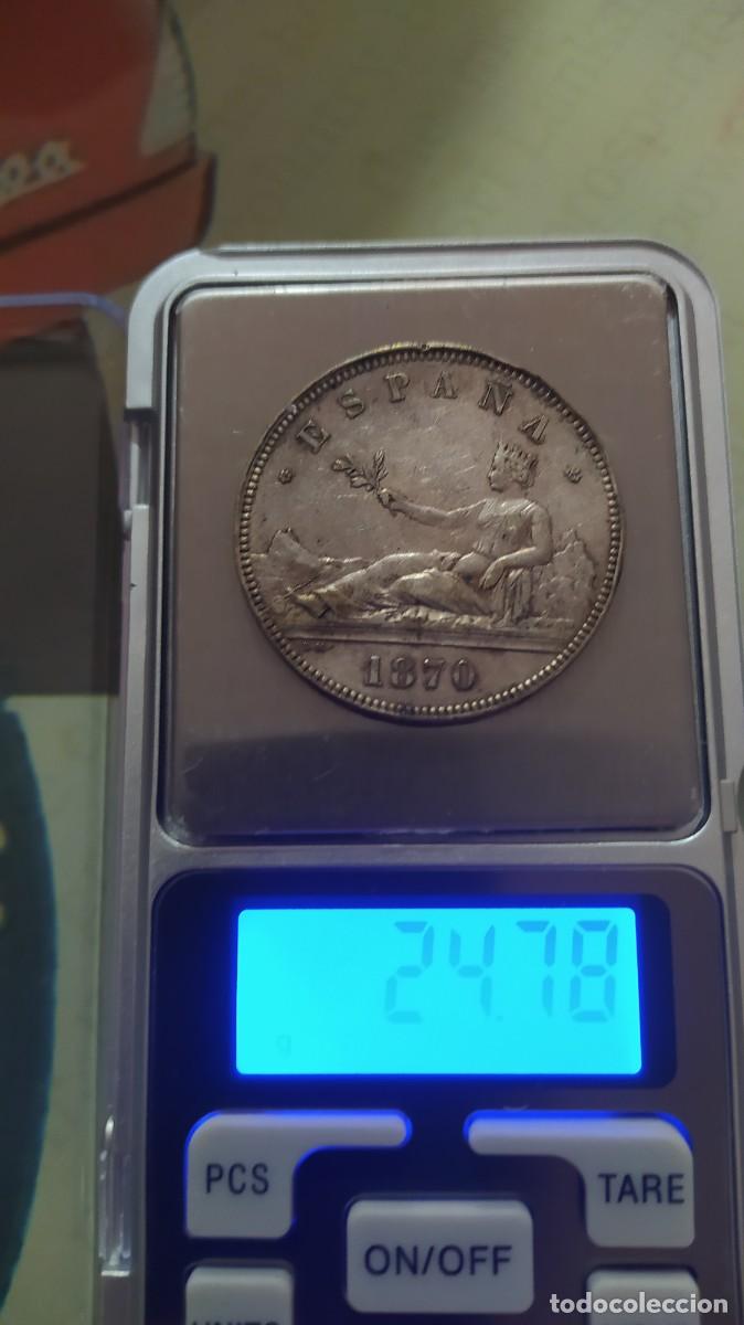 Monedas antiguas: Moneda de plata de 5 pesetas de 1870 - Foto 3